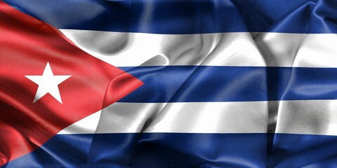 Cuba flag - realistic waving fabric flag