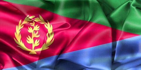 Eritrea flag - realistic waving fabric flag