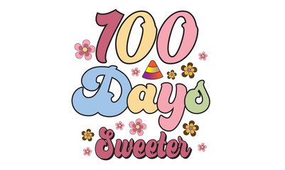 100 Days Sweeter Svg Design