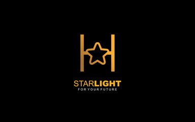 Obraz premium H logo star for branding company. letter template vector illustration for your brand.
