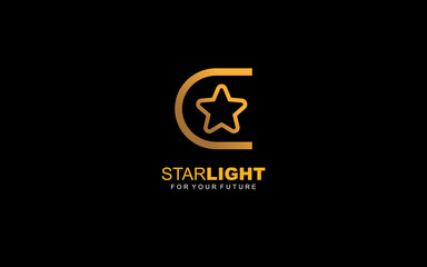 C logo star for branding company. letter template vector illustration for your brand.