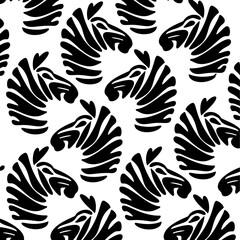Fototapeta premium Zebra cartoon fur seamless pattern vector 