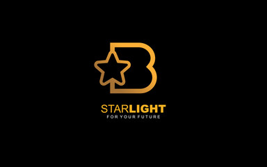B logo star for branding company. letter template vector illustration for your brand.