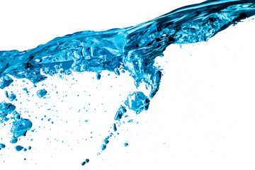 Blue liquid splashing isolated on white background