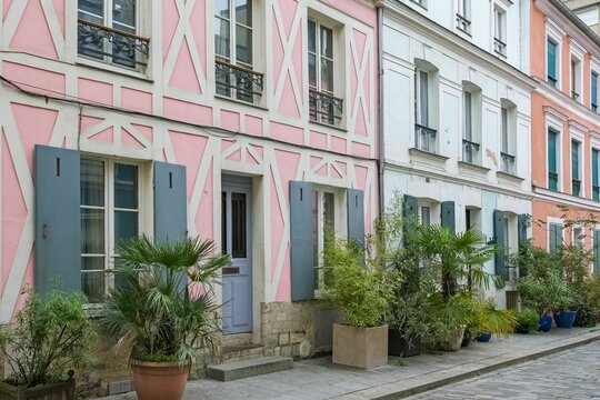 Paris, Colorful Houses Rue Cremieux