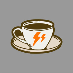 Cup of coffee, vector illustration Realistic Style. Decorative Design for Cafeteria, Posters, Banners, Cards