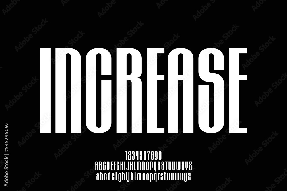 Poster modern and unique condensed display font vector