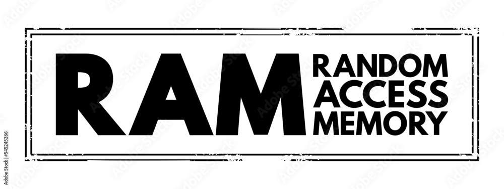 Poster ram random access memory - form of computer memory that can be read and changed in any order, acrony