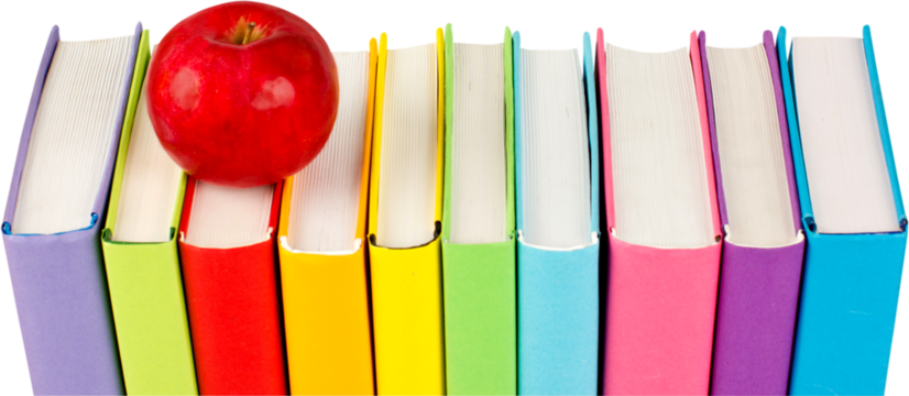 Books in a row - isolated image