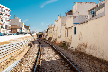 Fototapeta na wymiar Chemin de fer au Portugal