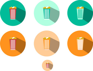 Set of social media and multimedia icon with different colors