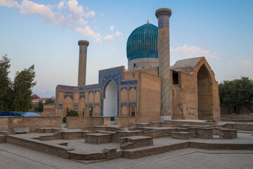 Gur-Emir Mausoleum (Tomb of Tamerlane) on September evening. Samarkand, Uzbekistan
