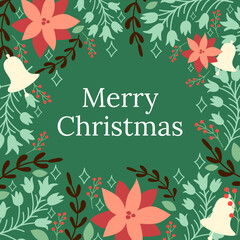 Christmas greeting card with holly