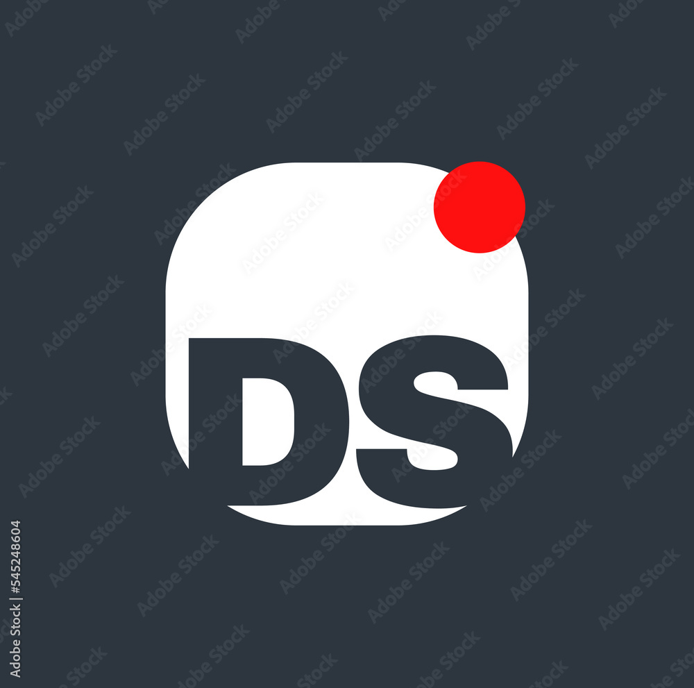Poster ds company name initial letters monogram.