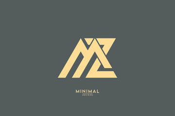 Creative simple minimal Letters MZ, ZM Logo Monogram icon. - obrazy, fototapety, plakaty