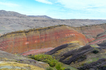 Colorful spectacular valley panorama in Gareja desert. Georgia