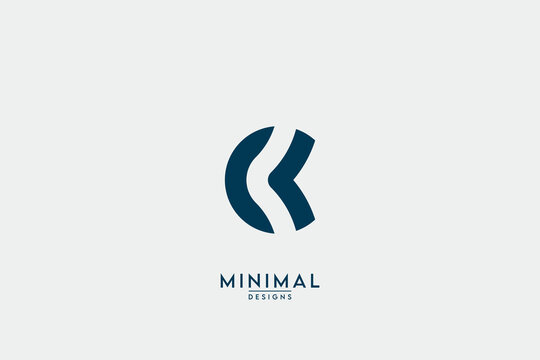 Abstract initials monogram letter CK KC text logo icon design vector template.