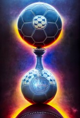 Fototapeta na wymiar Midjourney abstract render of football world cup