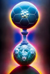 Fototapeta na wymiar Midjourney abstract render of football world cup
