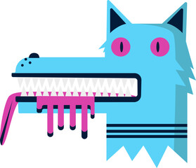 Cute Monster illustration in flat character