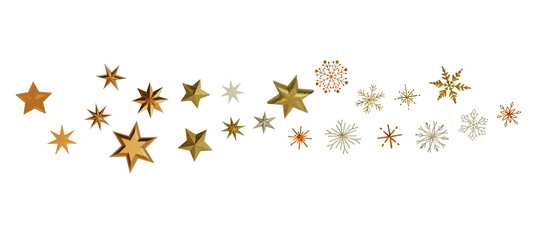 Holiday golden decoration, glitter frame isolated