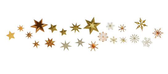 Holiday golden decoration, glitter frame isolated