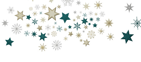 Christmas background design of snowflake and snow falling in the winter 3d illustration