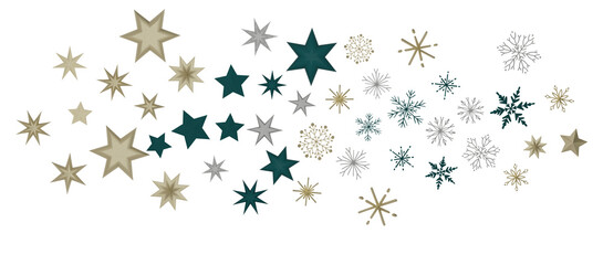 Winter christmas sky with falling snow