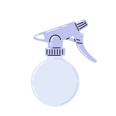 Plastic water spray bottle for plant care. Hand drawn vector illustration. In home gardening tool isolated on white. Hair water sprayer.