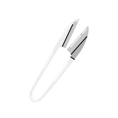 Small Garden scissors for plant care. Hand drawn vector illustration. In home gardening tool isolated on white.