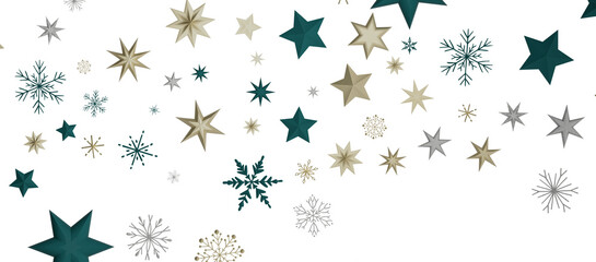 Snowflakes falling for christmas decoration abstract