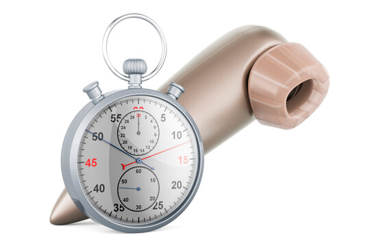 Clitoral pump with stopwatch, 3D rendering