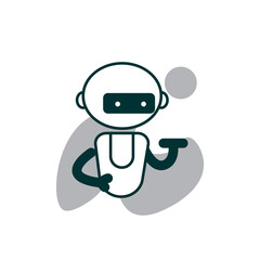 Robot chatbot icon sign flat style design vector illustration set isolated on white background.AI related icon for graphic and web design.Internet concept symbol for website button or mobile app. 