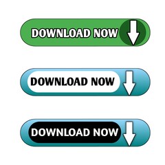 Illustration of green,skyblue colour download now button icon three times