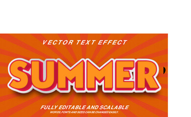 Summer text, comic style editable text effect.