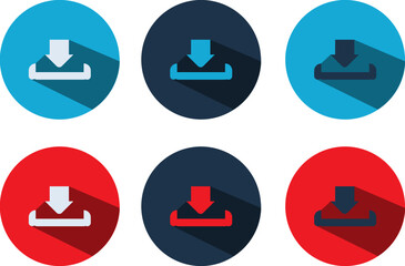 Set of social media and multi media icon with different colors
