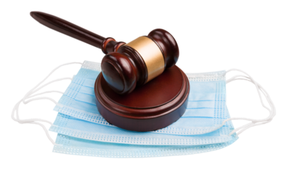 Medical masks and law is the hammer of a judge.