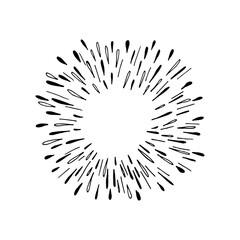 Fototapeta premium Hand drawn cartoon water explosion, splash, fireworks