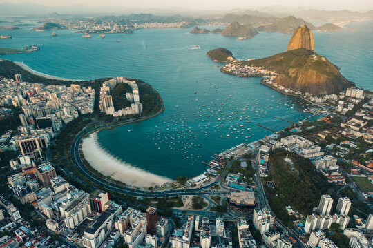 Panorama Aereo Della Baia Di Botafogo Rio De Janeiro - Fotografie stock e  altre immagini di Rio de Janeiro - iStock