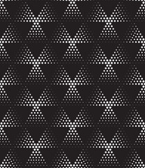 Vector seamless texture. Modern geometric background with dotted hexagonal tiles.