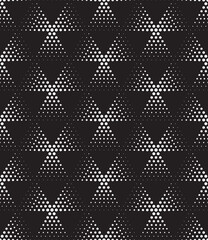 Vector seamless texture. Modern geometric background with dotted hexagonal tiles.