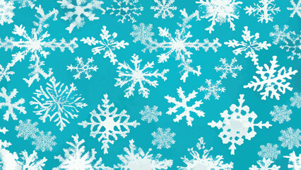 Wintry christmas design elements with snowflakes in different colours.Blurred wintry mix with falling snow on background for use as a texture.Crystal snowflake and circle elements vector graphics. 