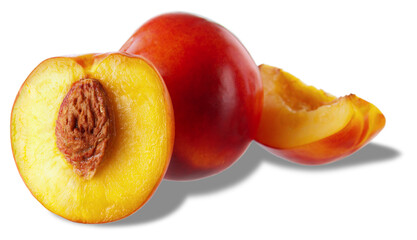 Fototapeta na wymiar Fresh tasty ripe peach or nectarine fruits