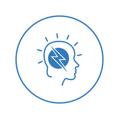 Human conscious thinking light icon | Circle version icon |