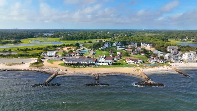West Dennis Lighthouse was built in 1855 knows as Bass River Light at West Dennis Beach in town of Dennis, Cape Cod, Massachusetts MA, USA. 