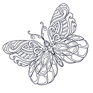 Beautiful butterfly mandala arts isolated on white background