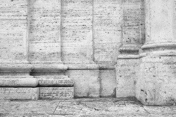 Ancient monument background black and white columns, ancient architecture 