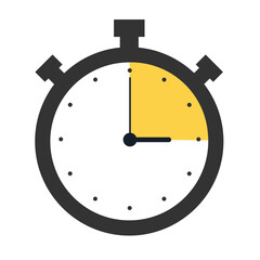 Stopwatch icon 3 hours. Three hours round clock with arrows.