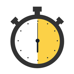 Stopwatch icon 6 hours. Six hours round clock with arrows.