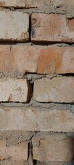 Red brick wall. Rough brickwork. High quality photo